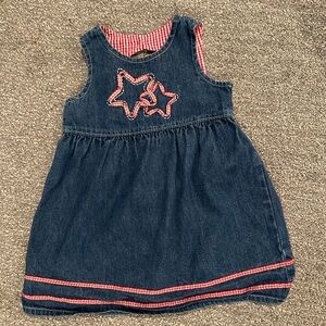 Vintage Denim Dress with Star Embroidery 18 months
